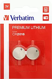 Батарейки Verbatim Premium CR2016 2шт (49934)