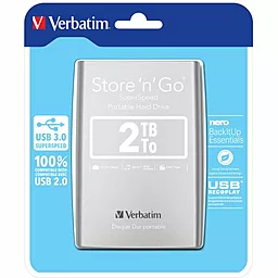 Внешний жесткий диск Verbatim Store 'n' Go 2TB (53189) Silver - миниатюра 2