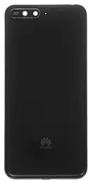 Задняя крышка корпуса Huawei Y6 2018 со стеклом камеры, с логотипом "Huawei" Black - фото Задняя крышка корпуса Huawei Y6 2018 со стеклом камеры, с логотипом "Huawei" Black