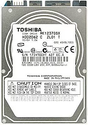 Жесткий диск для ноутбука Toshiba 120 GB 2.5 (MK1237GSX)