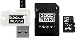 Карта пам'яті GooDRam microSDHC 16GB Class 10 UHS-I U1 + SD-адаптер (M1A4-0160R12) - фото Карта пам'яті GooDRam microSDHC 16GB Class 10 UHS-I U1 + SD-адаптер (M1A4-0160R12)