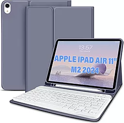 Чехол для планшета BeCover с безпроводной клавиатурой для Apple iPad Air 11" M2 2024 Purple (711399) - фото Чехол для планшета BeCover с безпроводной клавиатурой для Apple iPad Air 11" M2 2024 Purple (711399)