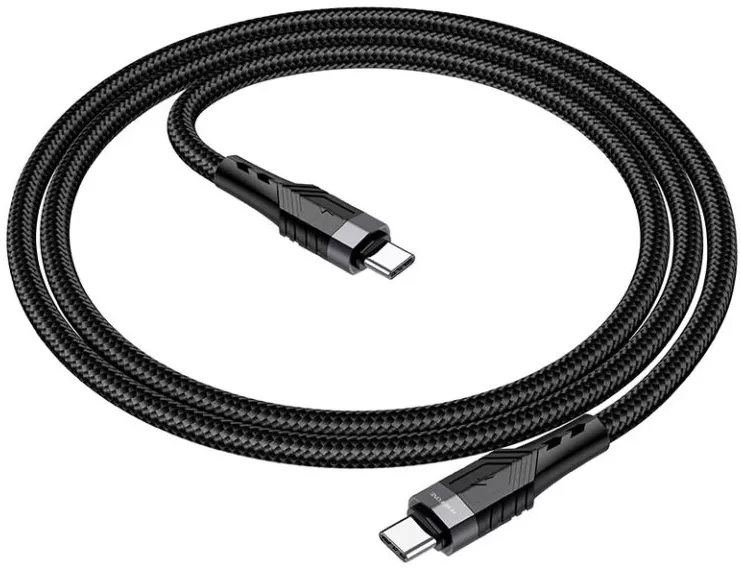 Кабель Borofone BU35 USB Type-C - Type-C 60w 3a 1.2м PD cable Black - фото 2