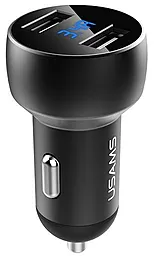 Автомобільний зарядний пристрій Usams US-CC019 Digital Display 2USB, 3.4A Black