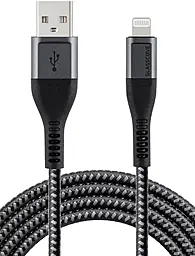 Кабель Glasscove SOLID USB-A - Lightning MFi 12w 2.4A 1m cable Black (GS-01AL) - фото Кабель Glasscove SOLID USB-A - Lightning MFi 12w 2.4A 1m cable Black (GS-01AL)