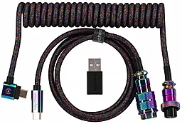Кабель Keychron Premium Coiled Aviator USB-C/USB-A - Type-C 15w 3a 1.08m cable Black (CAB7_KEYCHRON) - фото Кабель Keychron Premium Coiled Aviator USB-C/USB-A - Type-C 15w 3a 1.08m cable Black (CAB7_KEYCHRON)