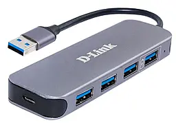 USB хаб D-Link DUB-1340 4-in-1 USB3.0 gray