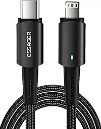 Кабель Essager Sunset USB Type-C - Lightning 20w 3a 2м PD сable Black (EXCTL-CGA01) - фото Кабель Essager Sunset USB Type-C - Lightning 20w 3a 2м PD сable Black (EXCTL-CGA01)