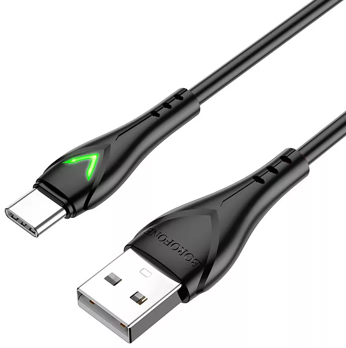 Кабель Borofone BX65 USB-A - Type-C 15w 3a 1м cable Black - фото 1