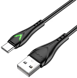 USB Кабель Borofone BX65 Bright Led 3A USB Type-C Cable Black