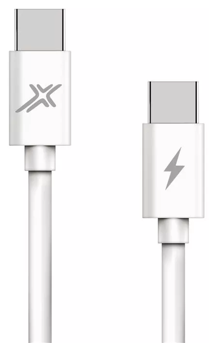 Кабель Grand-X USB Type-C - Type-C 48w 3a 1м PD cable White (CC-07) - фото 1