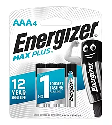 Батарейки Energizer AAA / LR03 Max Plus 4шт - фото Батарейки Energizer AAA / LR03 Max Plus 4шт