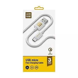 Кабель Luxe Cube USB-A - micro USB 15w 3a 1м cable White (7775557575273)