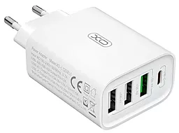 Сетевое зарядное устройство XO L120 20w PD 3xUSB-A/USB-C ports charger white - миниатюра 4