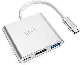 Мультипортовий Type-C хаб Hoco HB14 Easy use USB-C -> 1xUSB3.0, 1xHDMI, 1xPD 3A 67W 0.15м - мініатюра 2