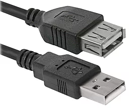 Кабель (шлейф) Defender USB02-06 USB 2.0 AM/AF 1.8м чёрный (87456) - фото Кабель (шлейф) Defender USB02-06 USB 2.0 AM/AF 1.8м чёрный (87456)
