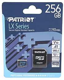 Карта памяти Patriot microSDXC 256GB LX Series Class 10 UHS-I U1 V10 A1 + SD-адаптер (PSF256GLX11MCX)