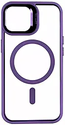 Чехол 1TOUCH Bracket Clear Camera Lens with MagSafe для Apple iPhone 14 Plum - фото Чехол 1TOUCH Bracket Clear Camera Lens with MagSafe для Apple iPhone 14 Plum