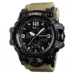 Мужские часы SKMEI 1155BKH Khaki - фото Мужские часы SKMEI 1155BKH Khaki