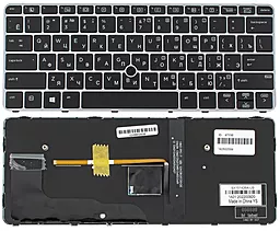 Клавиатура для ноутбука HP EliteBook 820 G3 с подсветкой клавиш silver frame, с джойстиком Black