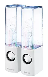 Колонки акустические OMEGA 2.0 OG-12 dansing speakers 6W USB White - фото Колонки акустические OMEGA 2.0 OG-12 dansing speakers 6W USB White