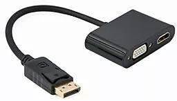 Відео перехідник (адаптер) Cablexpert DisplayPort - HDMI/VGA v1.4 4k 30hz 0.10m black (A-DPM-HDMIFVGAF-01)