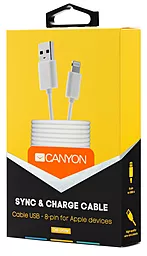 USB Кабель Canyon Lightning Cable White - мініатюра 2