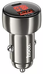 Автомобильное зарядное устройство Hoco Z50 48w PD USB-C/USB-A ports car charger grey - фото Автомобильное зарядное устройство Hoco Z50 48w PD USB-C/USB-A ports car charger grey