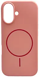 Чехол Silicone Case Full Fine Ring MagSafe для Apple iPhone 16 Pink - фото Чехол Silicone Case Full Fine Ring MagSafe для Apple iPhone 16 Pink