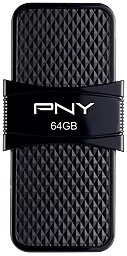 Флешка PNY Duo Link OTG Micro USB 3.0 64GB (P-FD64GOTGSLMB-GE) Black - мініатюра 3