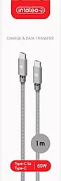 Кабель USB PD Intaleo 60W 3A USB Type-C - Type-C Cable Grey (1283126559501) - миниатюра 4