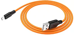 USB Кабель Hoco X21 Plus Silicone Lightning Cable Black/Orange - мініатюра 2