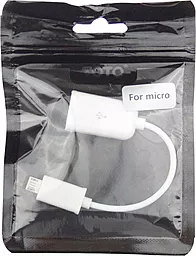 OTG-переходник TOTO OTG cable micro USB 0.16m White (TKZ-01) - миниатюра 2