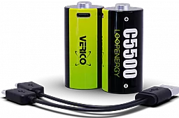 Аккумулятор Verico C / R14 3700mAh Li-ion Type-C 2шт (1BTOV-A4N0A2-NN)