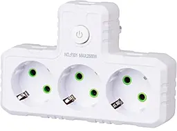 Мережевий фільтр (подовжувач) Voltronic F301-White 2500w 10а з вимикачем білий - фото Мережевий фільтр (подовжувач) Voltronic F301-White 2500w 10а з вимикачем білий