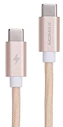 Кабель Momax Elite Link USB Type-C - Type-C 15w 3a 1м cable Gold (DTC1L) - фото Кабель Momax Elite Link USB Type-C - Type-C 15w 3a 1м cable Gold (DTC1L)