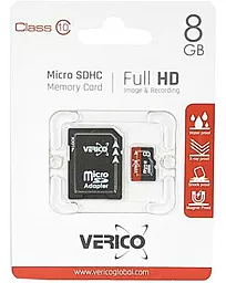 Карта памяти Verico MicroSDHC 8GB Class 10 + SD-адаптер (1MCOV-MAH883-NN)
