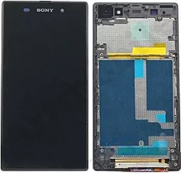 Дисплей Sony Xperia Z1 (C6902, C6903, C6906, C6943, L39h, SO-01F, SOL23) с тачскрином и рамкой, оригинал, Black