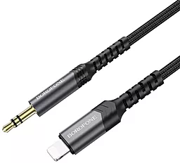 Аудіо кабель Borofone BL15 Hi-Sound AUX mini Jack 3.5mm - Lightning M/M Cable 1 м black - мініатюра 2