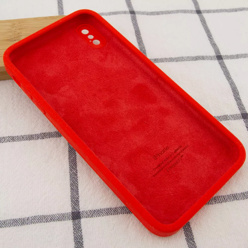 Чехол Silicone Case Full Camera Square для Apple iPhone X, iPhone XS Red - фото 3