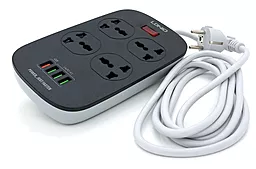 Сетевой фильтр (удлинитель) LDNio SC4407 EU Plug, 4USB, 4 розетки, QC3.0, 3.1A 18W 2м белый - фото Сетевой фильтр (удлинитель) LDNio SC4407 EU Plug, 4USB, 4 розетки, QC3.0, 3.1A 18W 2м белый