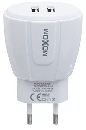 Мережевий зарядний пристрій MOXOM KH-68 2.1A 2xUSB-A ports + USB-C cable white - мініатюра 2