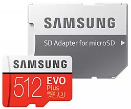 Карта памяти Samsung microSDXC Evo Plus 512 GB Class 10 UHS-І U3 + SD-адаптер (MB-MC512HA)