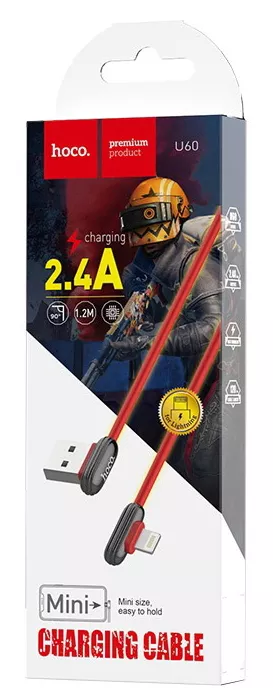 Кабель Hoco U60 Soul Secret USB-A - Lightning 12w 2.4a 1.2м cable Red - фото 3