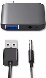 OTG + Аудио-переходник Type-C — USB 3.0/Audio 3.5mm Space Gray (UP10172) - миниатюра 2