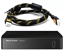 Комплект цифрового ТВ World Vision T62M3 + Кабель HDMI - фото Комплект цифрового ТВ World Vision T62M3 + Кабель HDMI