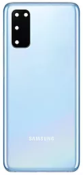 Задняя крышка корпуса Samsung Galaxy S20 G981 5G со стеклом камеры Cloud Blue - фото Задняя крышка корпуса Samsung Galaxy S20 G981 5G со стеклом камеры Cloud Blue