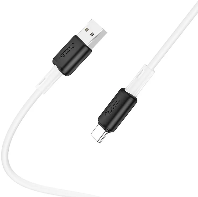 Кабель Hoco X48 Soft Silicone USB-A - Type-C 15w 3a 1м cable White - фото 3