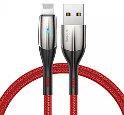 Кабель Baseus Horizontal LED Indicator USB-A - Lightning 12w 2.4a 1м cable Red (CALSP-B09) - фото Кабель Baseus Horizontal LED Indicator USB-A - Lightning 12w 2.4a 1м cable Red (CALSP-B09)