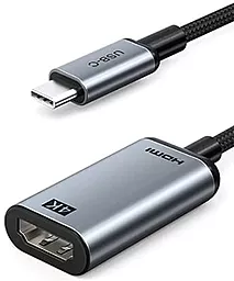 Видео переходник (адаптер) CABLETIME USB Type-C - USB Type-C v1.4 4k 30hz 0.15m silver (CP11A) - миниатюра 2